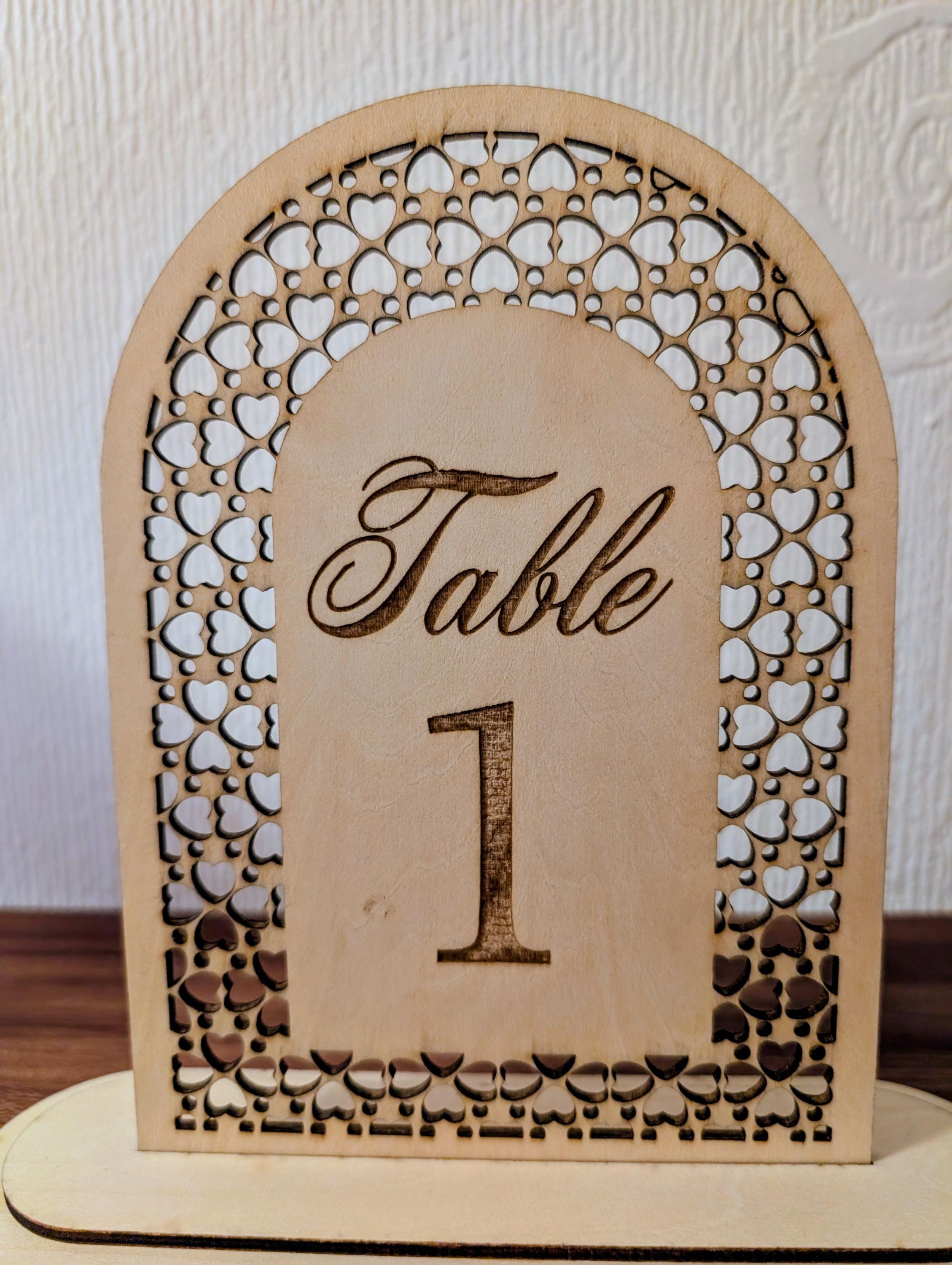Laser Cut Wooden Table Numbers – Handmade Wedding Decor