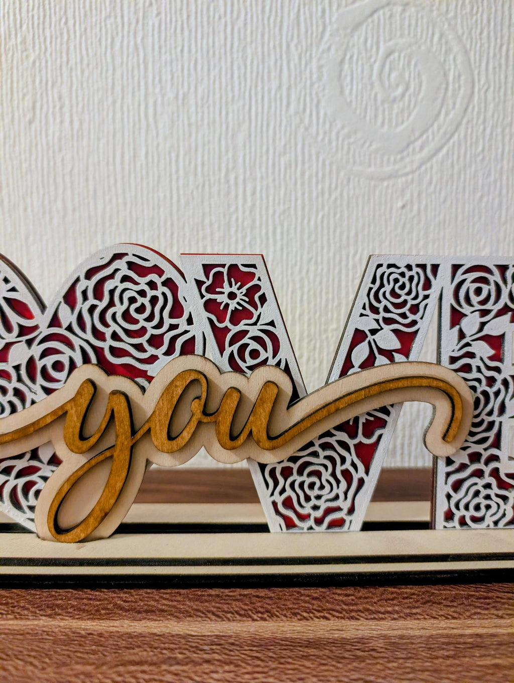 Love You Wooden Ornament – Handmade Laser Cut Decoration