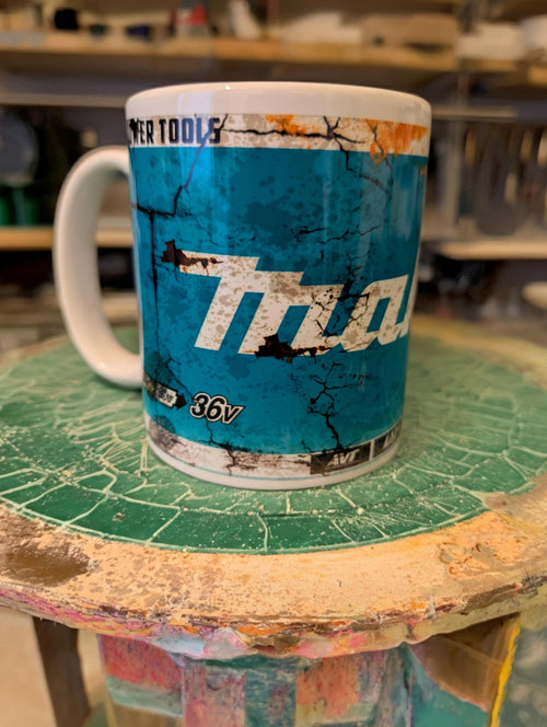 Blue Tool-Style 11oz Mug – Makita-Inspired Design