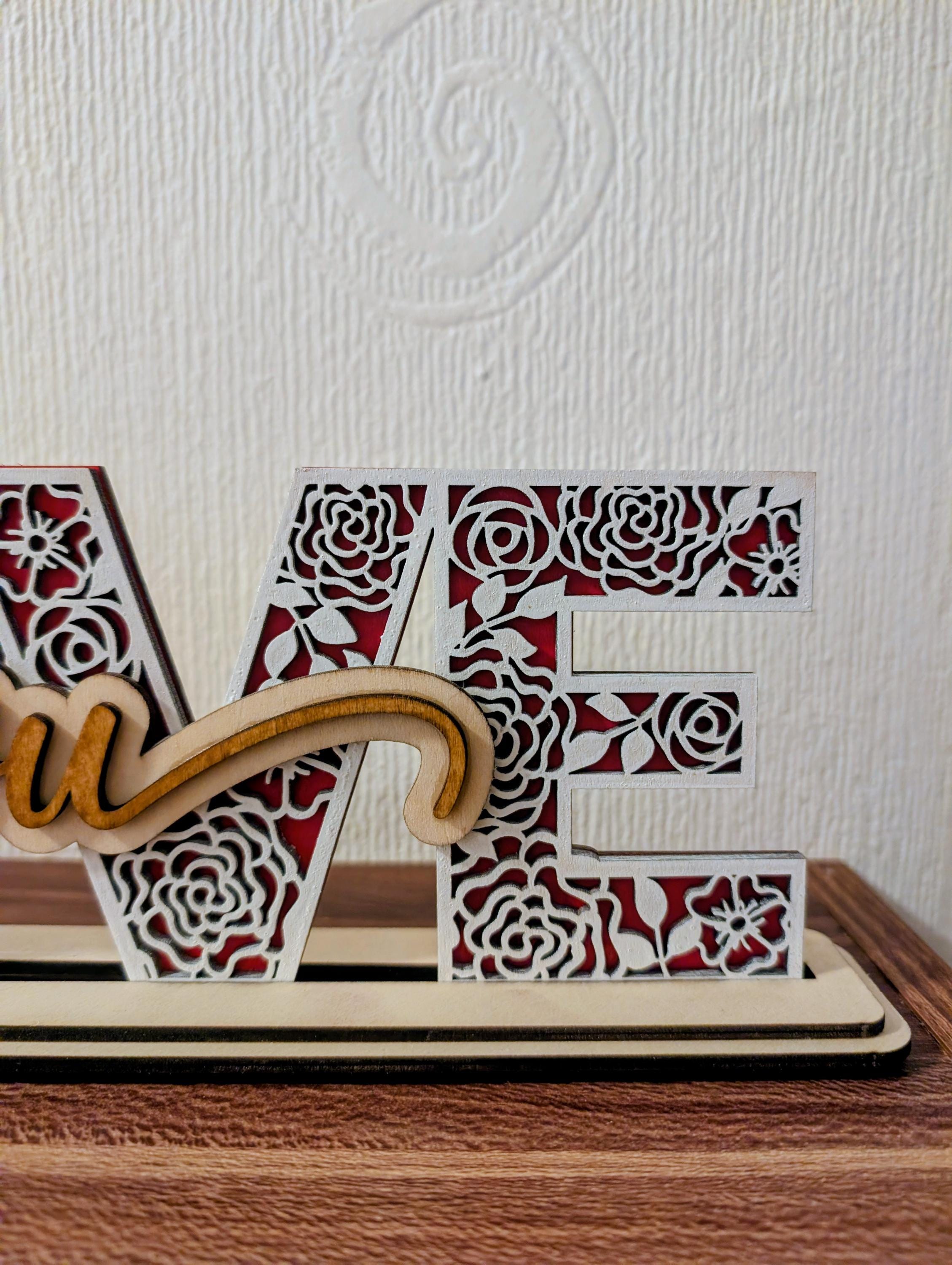 Love You Wooden Ornament – Handmade Laser Cut Decoration