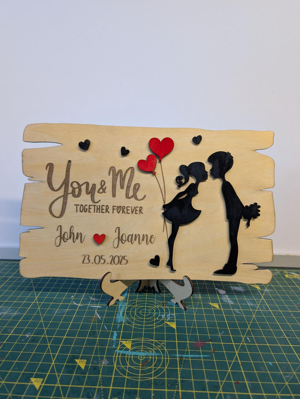 Handmade You & Me Wooden Plaque – Laser Cut Anniversary Gift