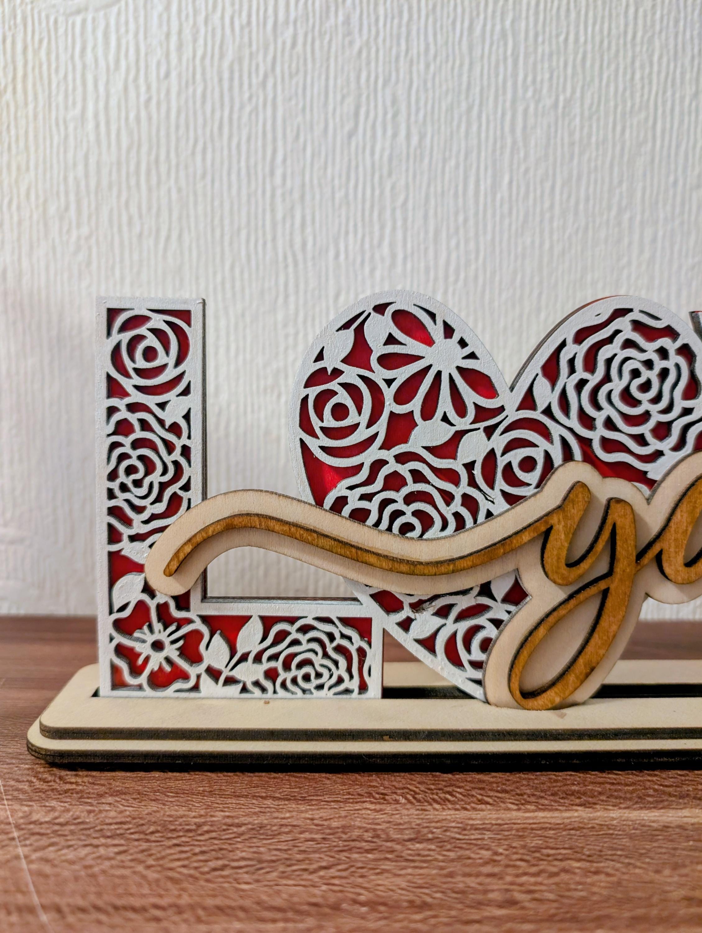 Love You Wooden Ornament – Handmade Laser Cut Decoration