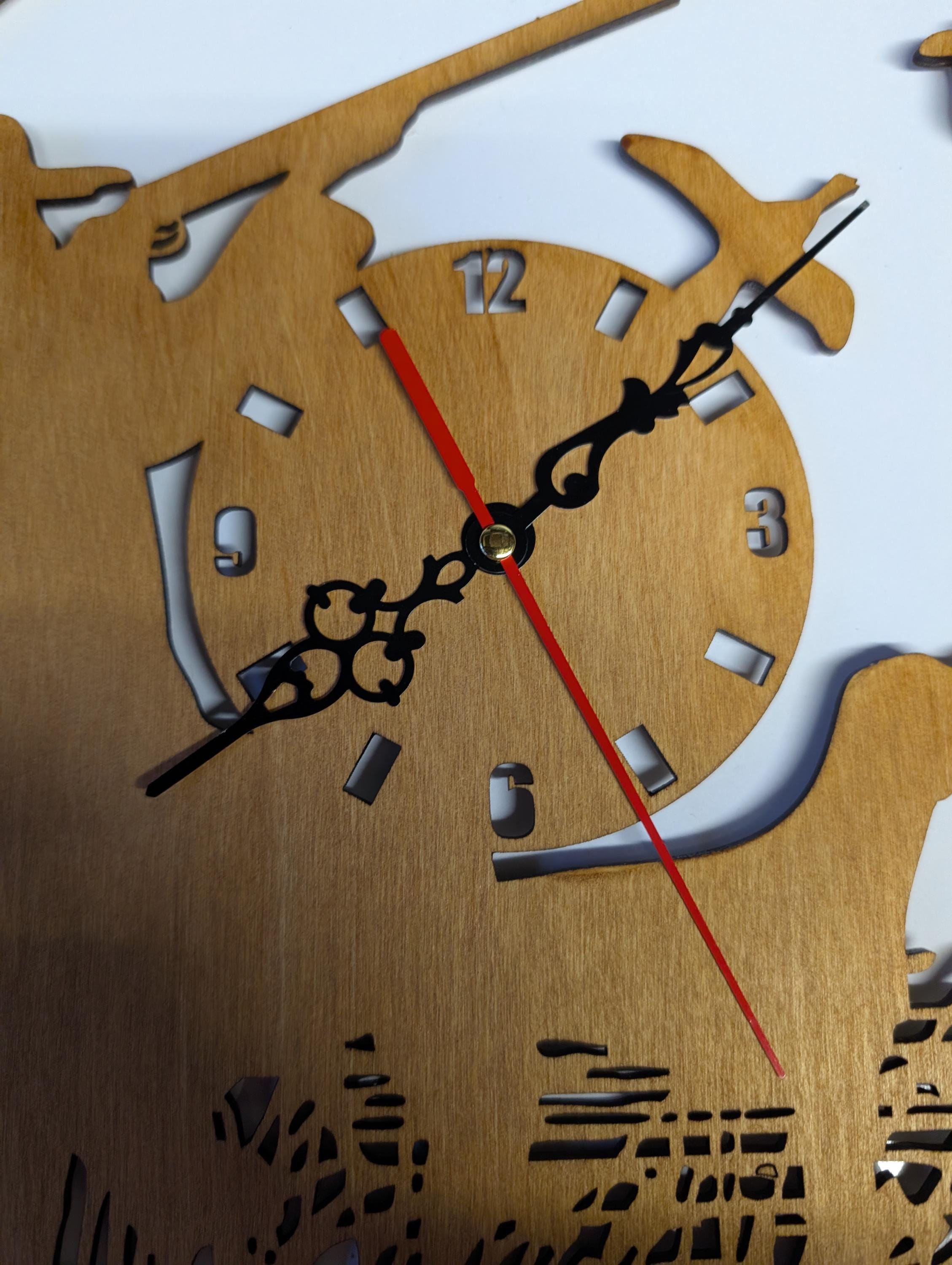 Wooden Hunting Wall Clock – Handmade & Laser Cut