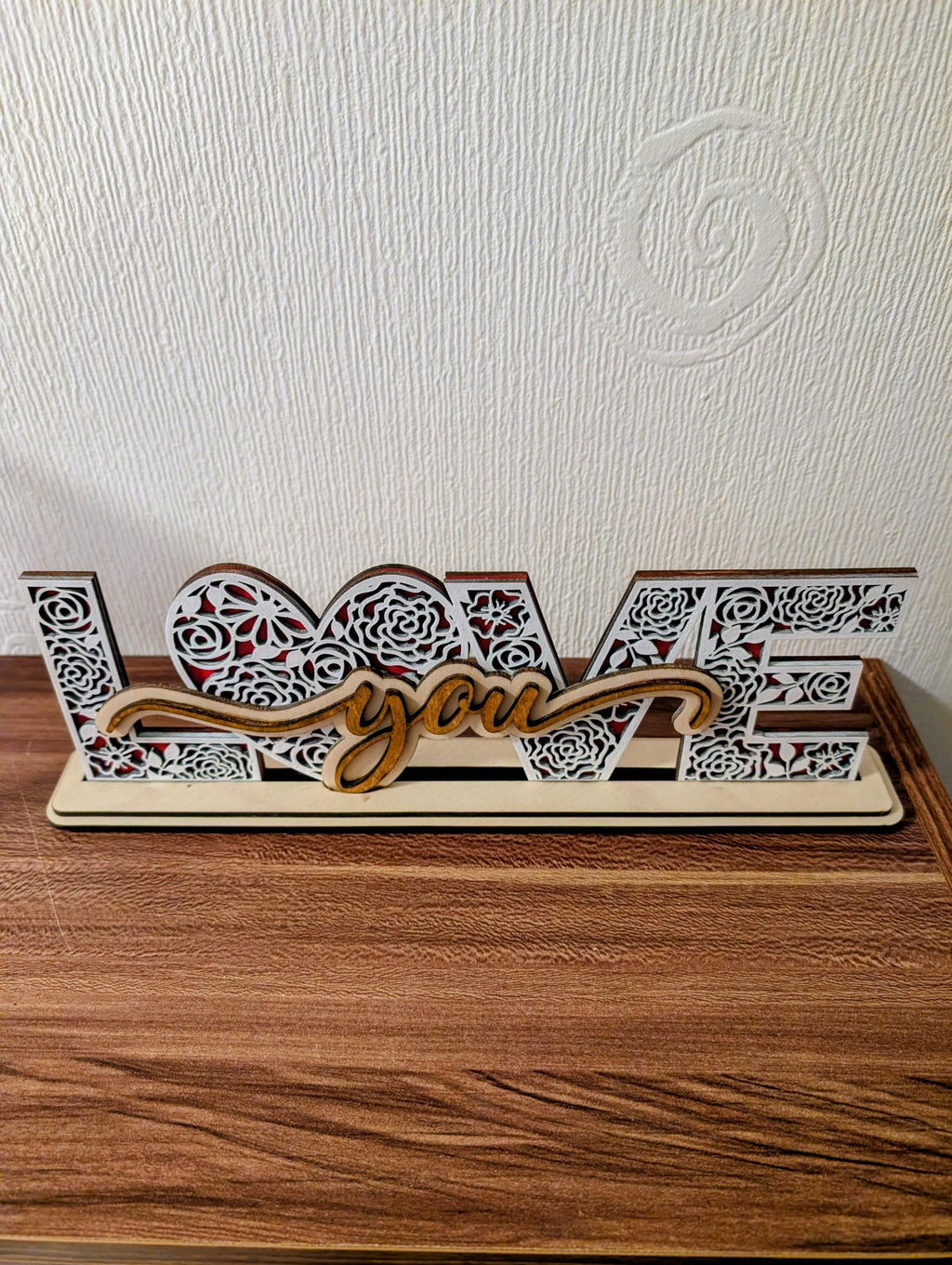 Love You Wooden Ornament – Handmade Laser Cut Decoration