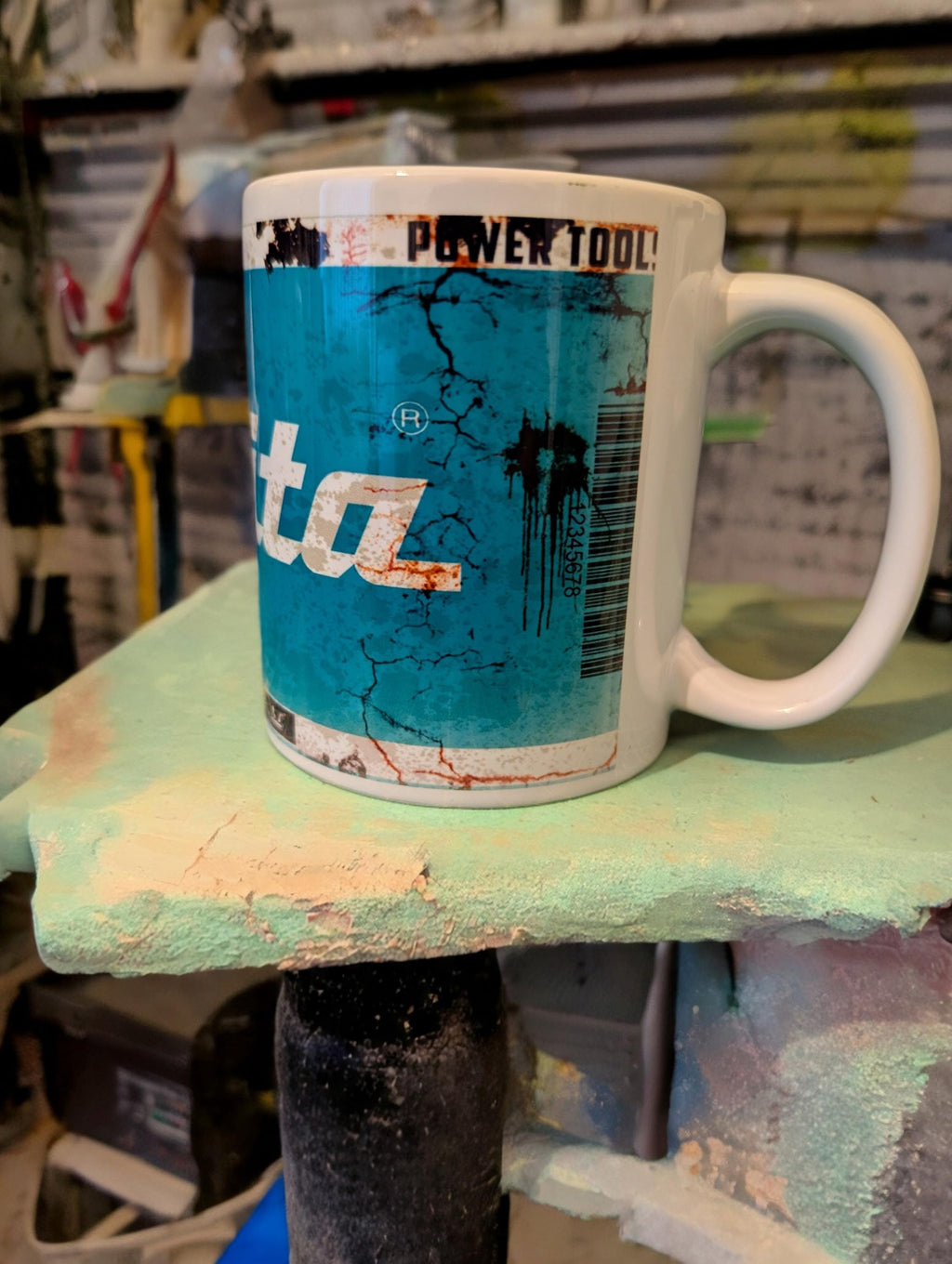 Blue Tool-Style 11oz Mug – Makita-Inspired Design