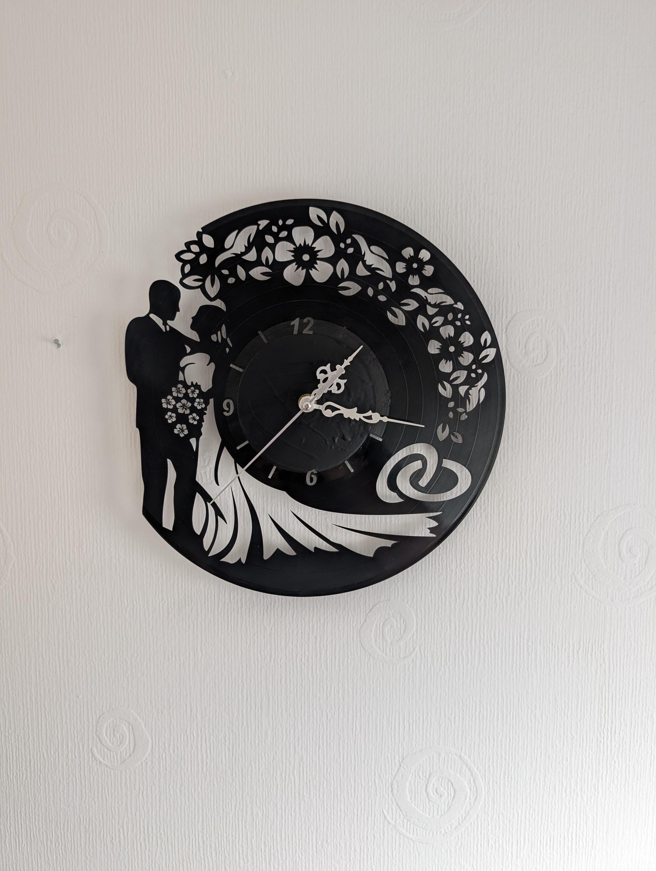 Personalized Wedding Clock - Laser Cut Wood, Mr & Mrs Gift