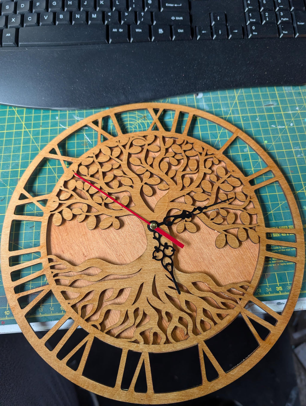 Laser Cut Tree of Life Wooden Clock | Silent, Handmade