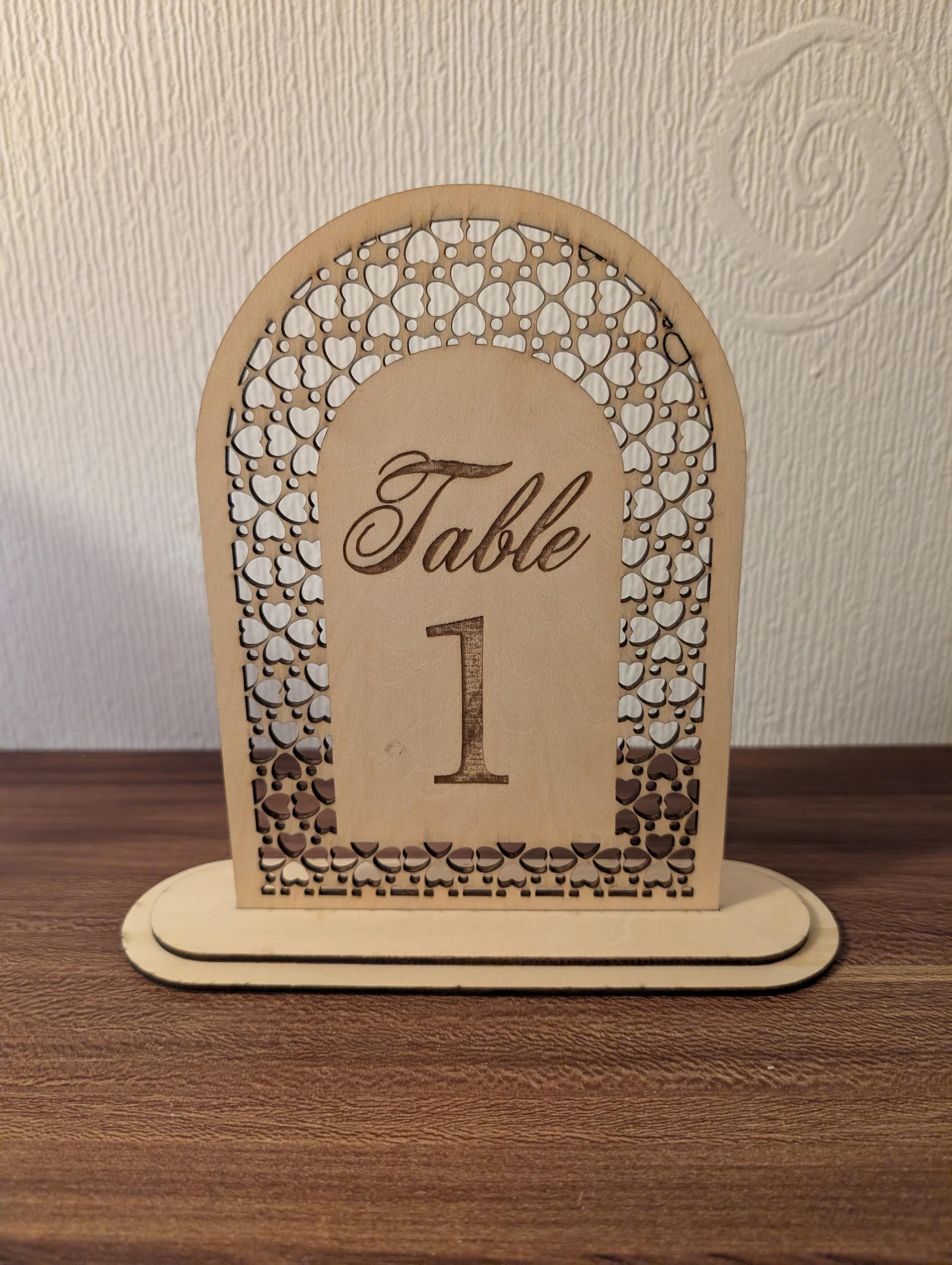 Laser Cut Wooden Table Numbers – Handmade Wedding Decor