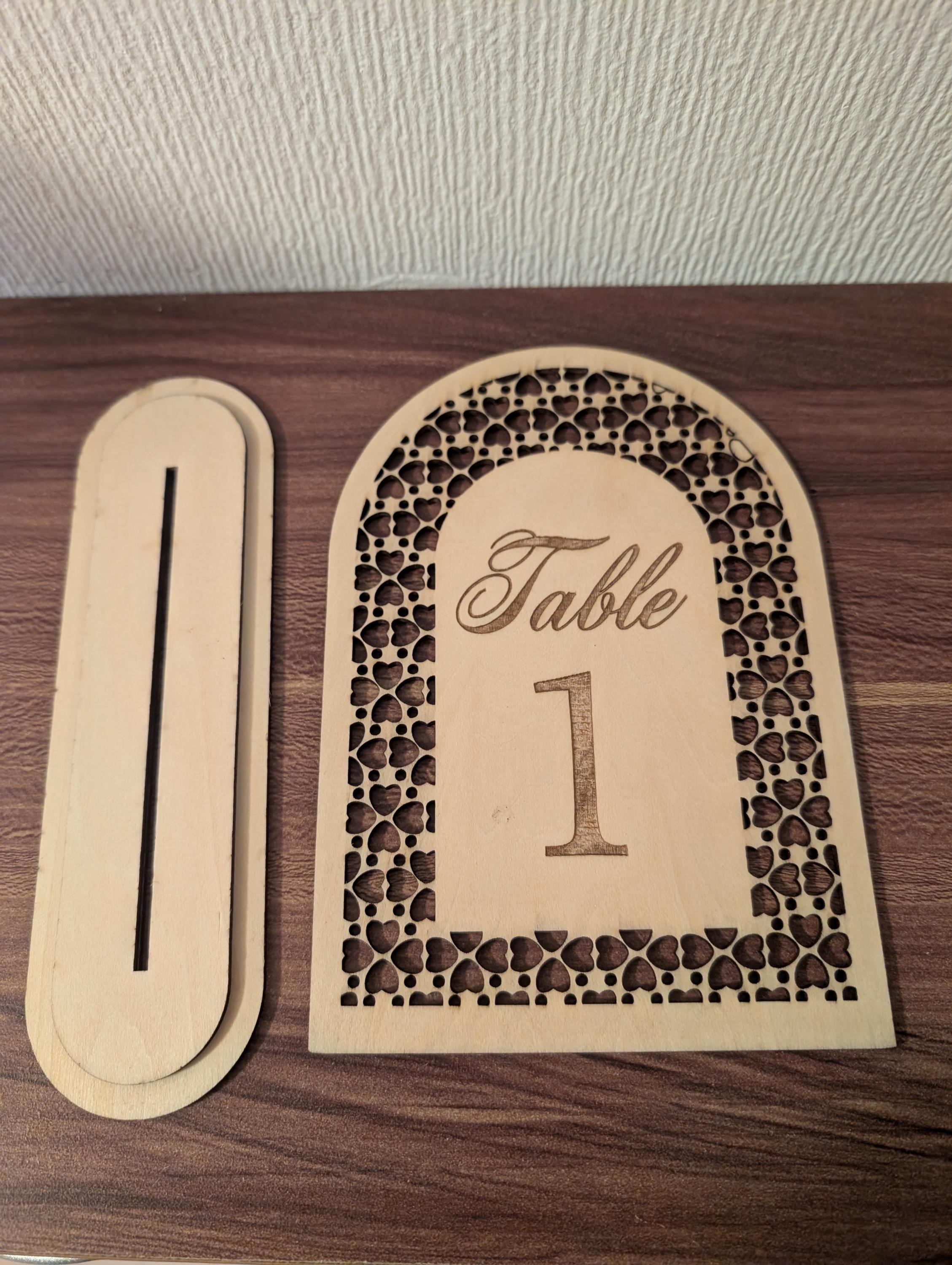 Laser Cut Wooden Table Numbers – Handmade Wedding Decor