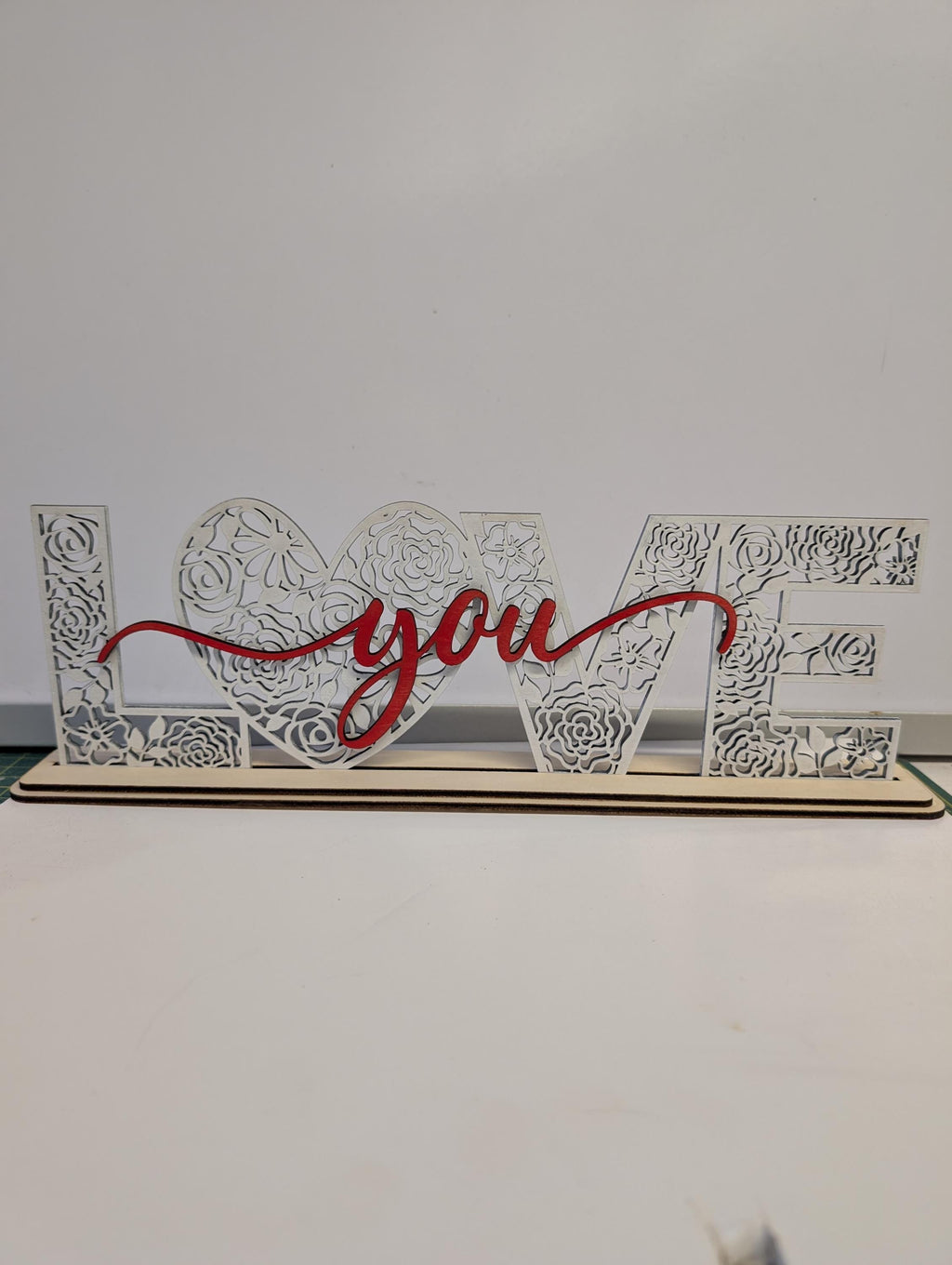 Laser Cut Love You Ornament – Handmade Wooden Anniversary Gift