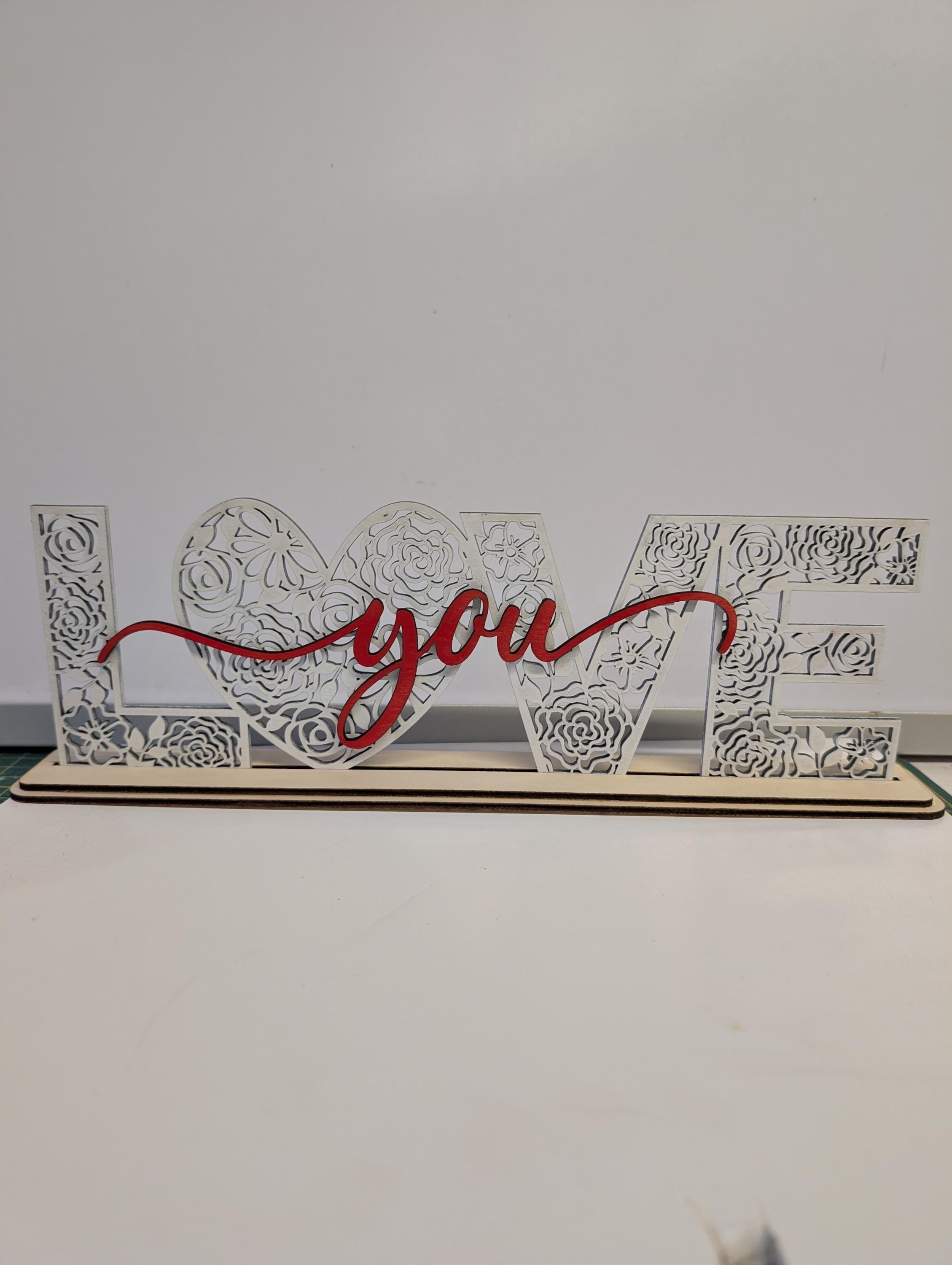Laser Cut Love You Ornament – Handmade Wooden Anniversary Gift