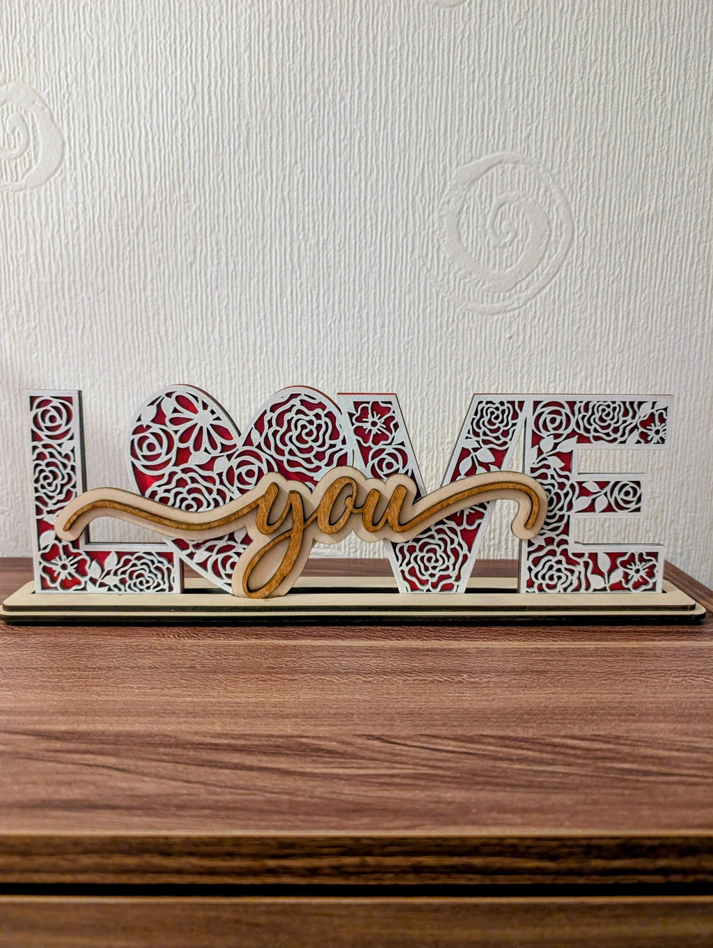 Love You Wooden Ornament – Handmade Laser Cut Decoration