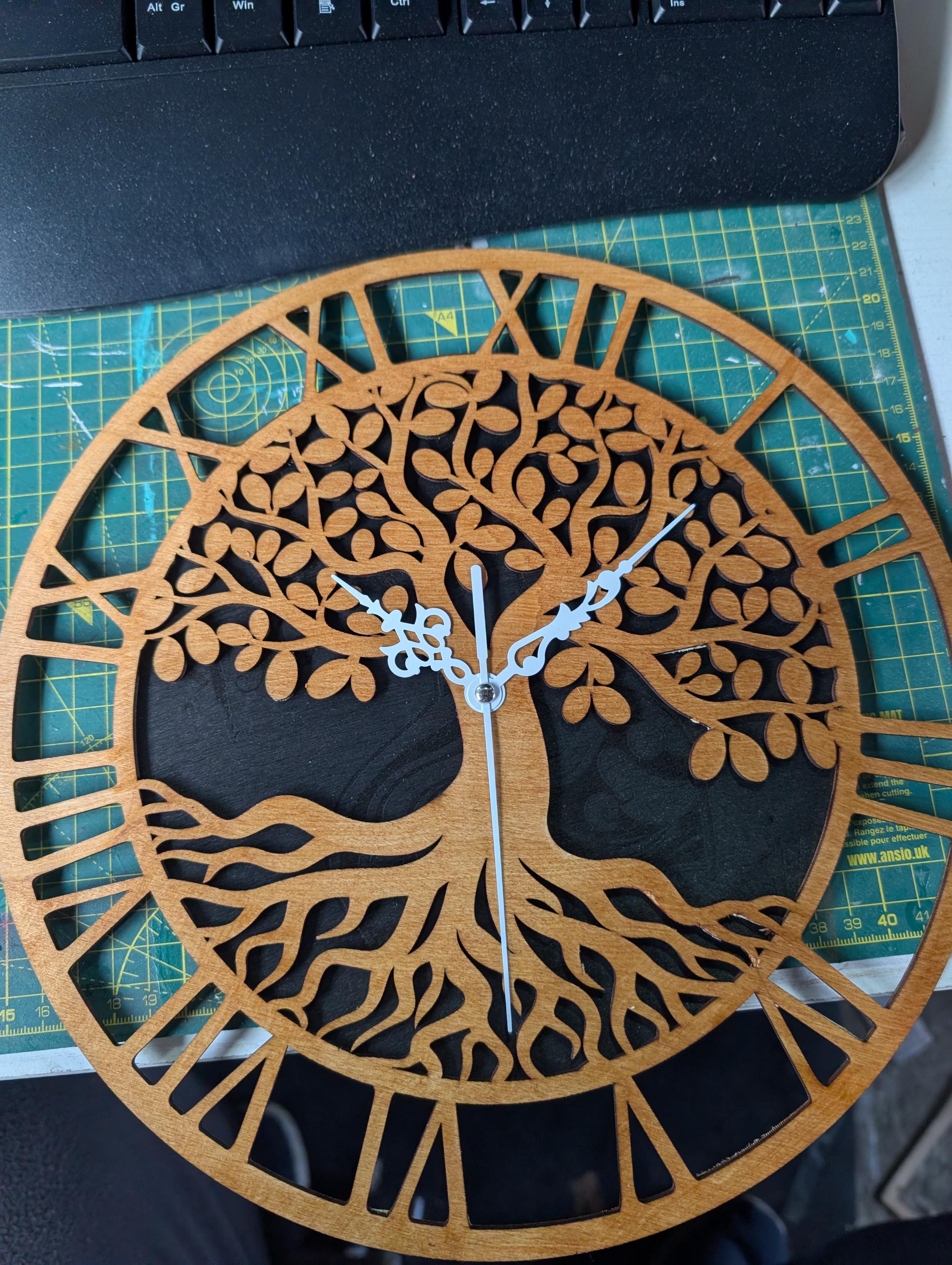 Laser Cut Tree of Life Wooden Clock | Silent, Handmade