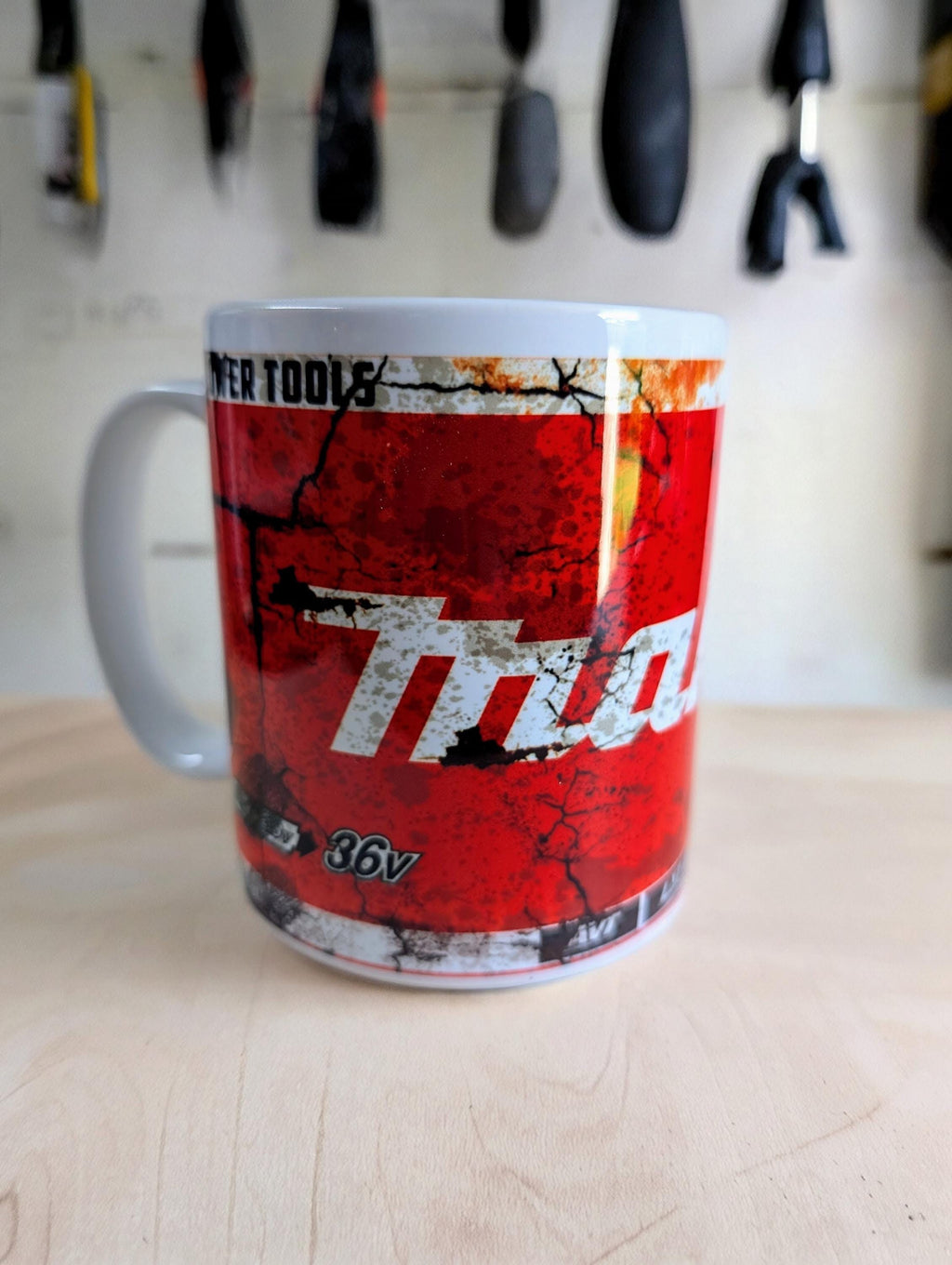 Red Tool-Style 11oz Mug – Makita-Inspired Design