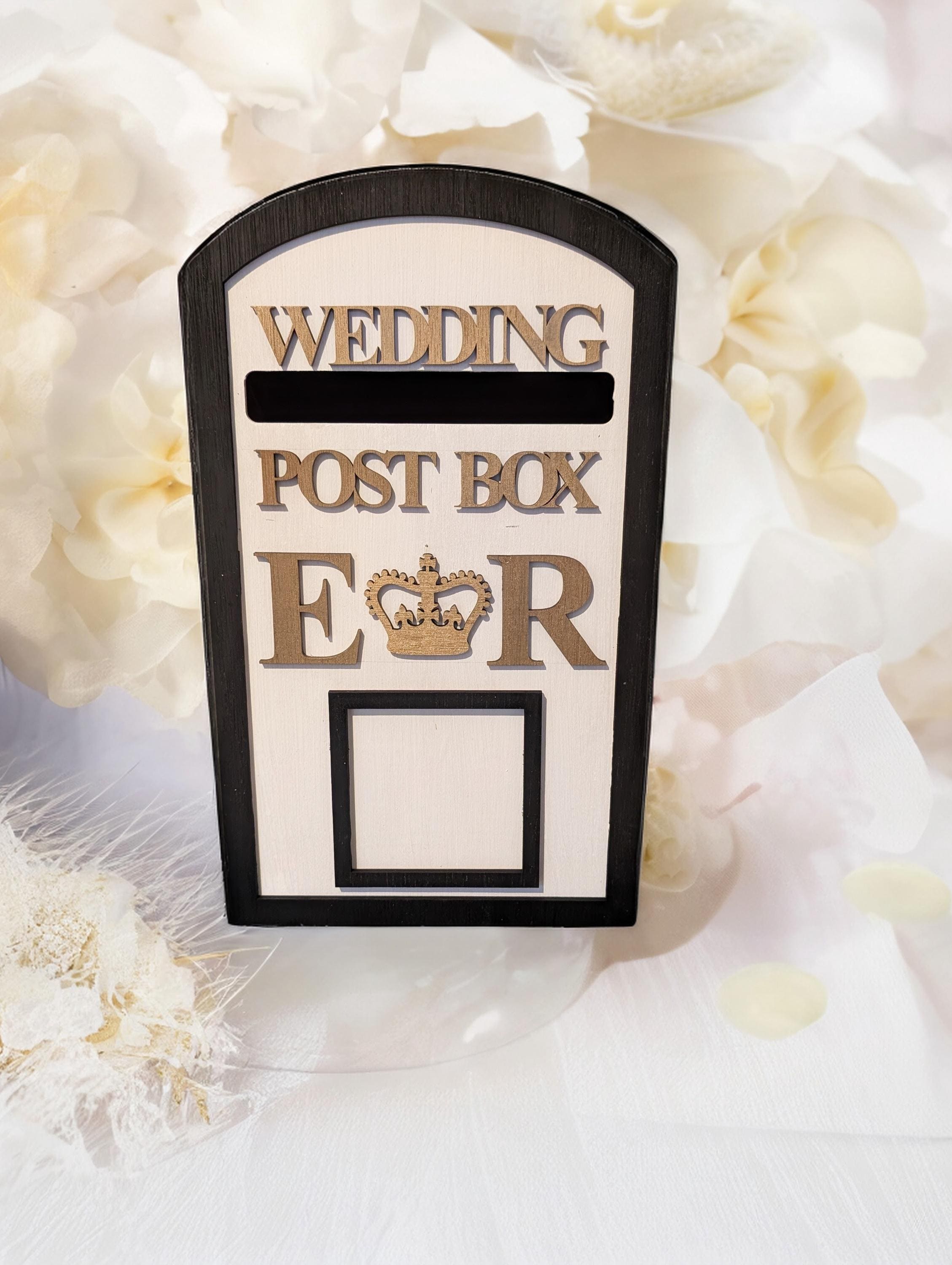Personalized Wooden Wedding Card Post Box - Laser Cut Mr & Mrs Keepsake